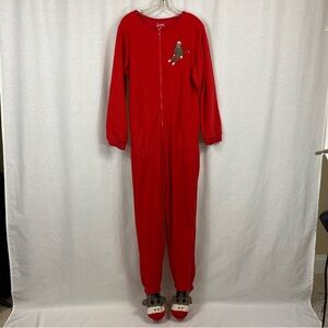 Nick & Nora Red Plush Footie One Piece